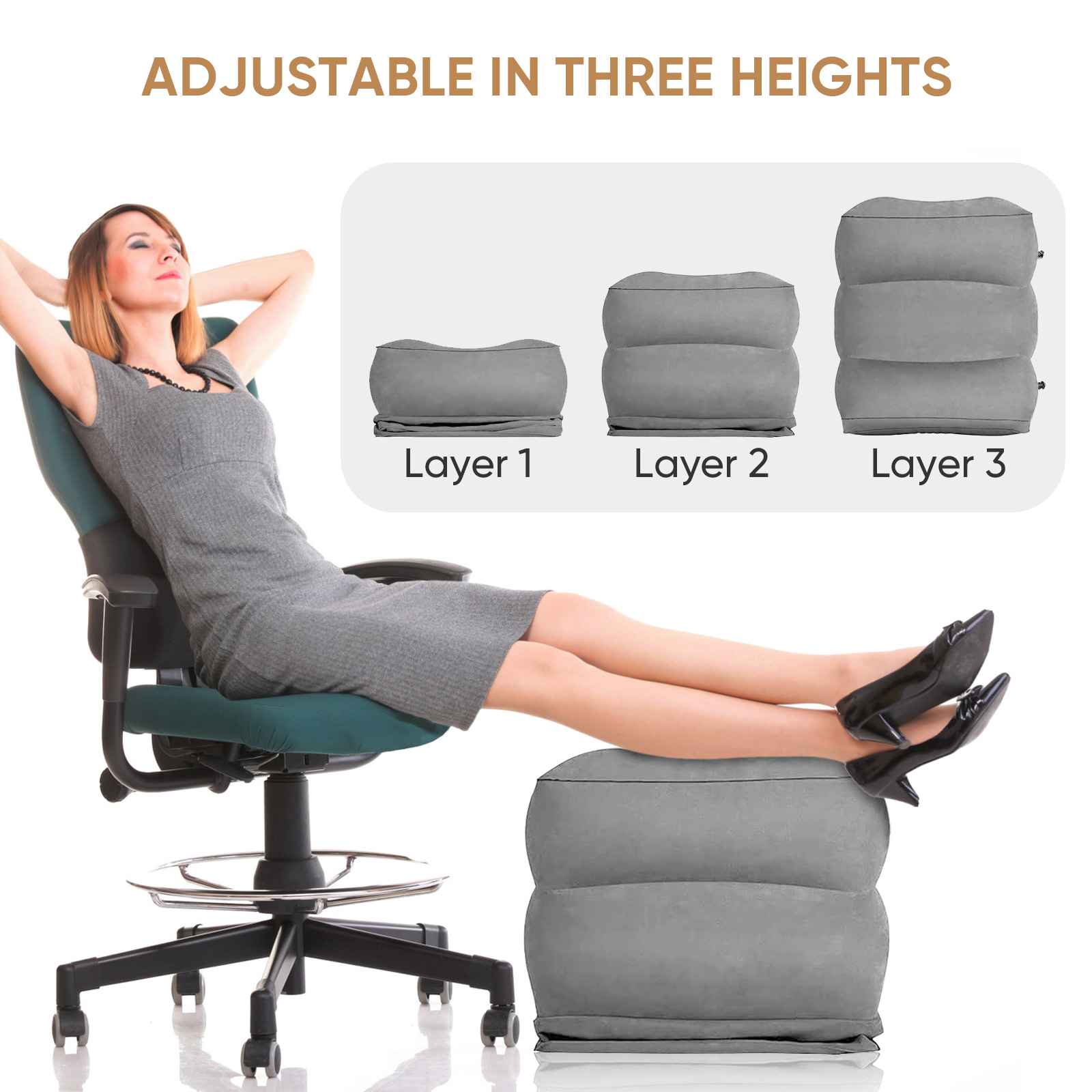 Travel Pillow Inflatable - Flugzeug-Fußstütze Reise-Fußstützkissen Aufblasbare Reise-Fußstütze für Flugzeuge