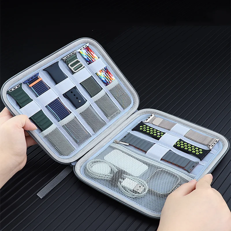 Xiaomi Travel Accessories - Uhrenarmbänder-Box für Apple/Samsung/Xiaomi. Uhrenarmband-Gehäuse, Datenkabel, Reise-Smart-Armband-Aufbewahrungstasche,