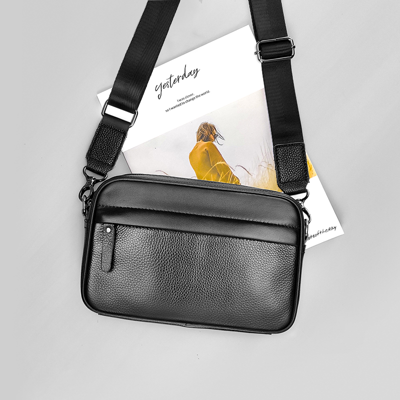 Travel Accessories Tech - Herren Echtleder Schultertasche aus hochwertigem Rindsleder,