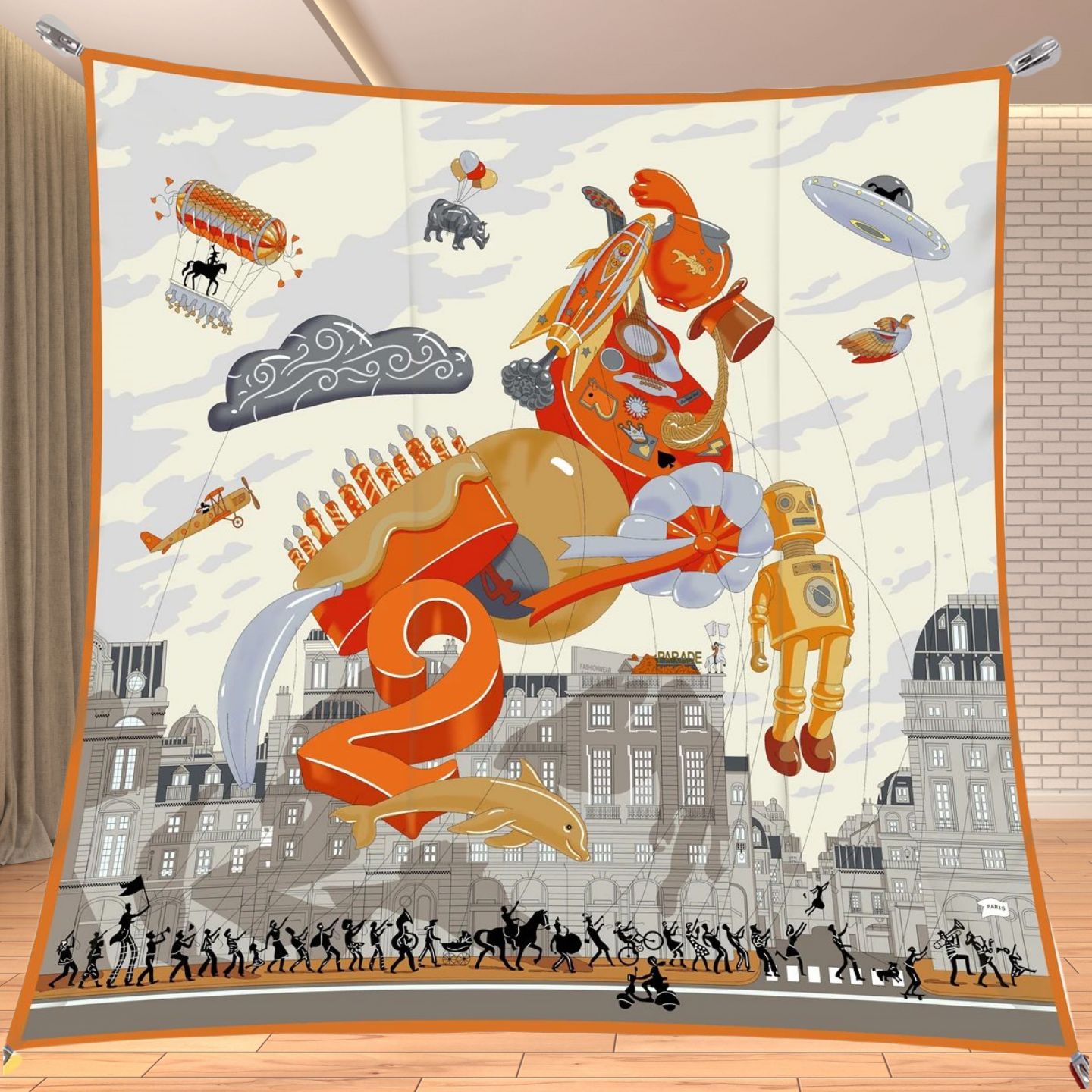 Travel Accessories Luxury - 90cm Twill Seidenähnlicher Quadratischer Schal mit