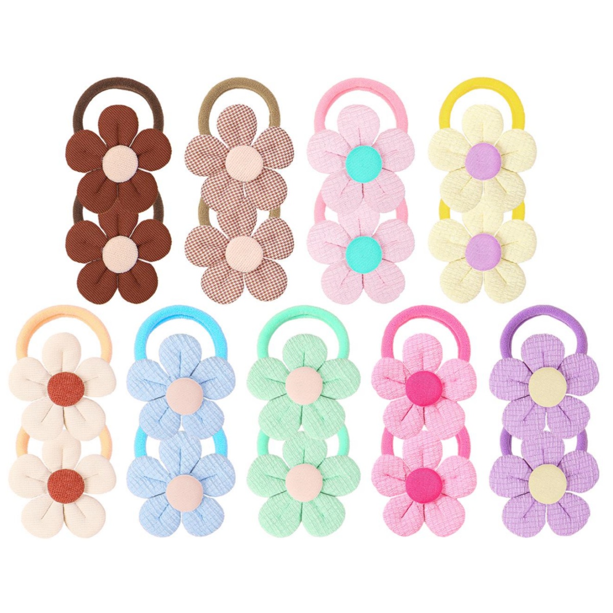 Travel Accessories With Kids - 18 Stück Sonnenblumen-Haargummis für Kinder, Mädchen,