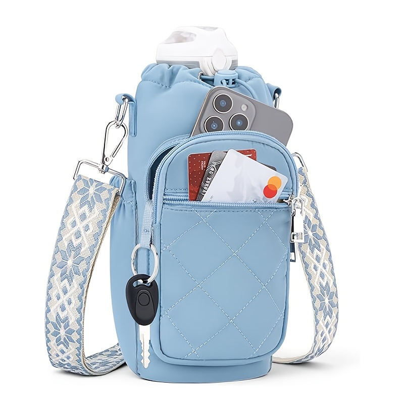 Travel Accessories Holder - Isolierte Wasserflaschentasche zum Umhängen, verstellbarer Riemen,
