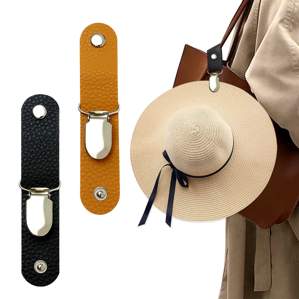 Travel Accessories Holder - PU-Leder Hutclip für Reisen zum Aufhängen