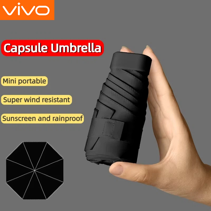 Travel Umbrella Compact - VIVO Ultra-kompakter Mini-Regenschirm mit schwarzer Beschichtung,
