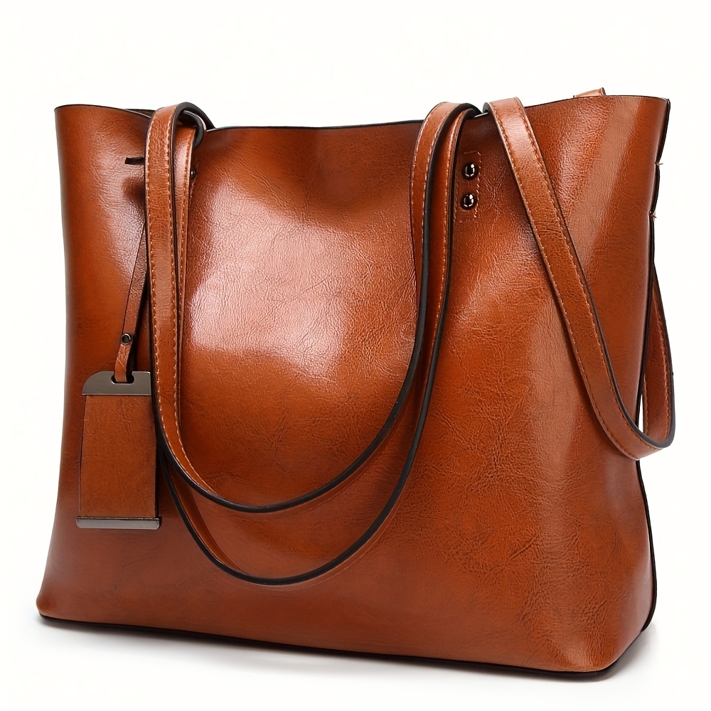 Travel Accessories Tech - Modische klassische Retro Leder Damen Einkaufstasche