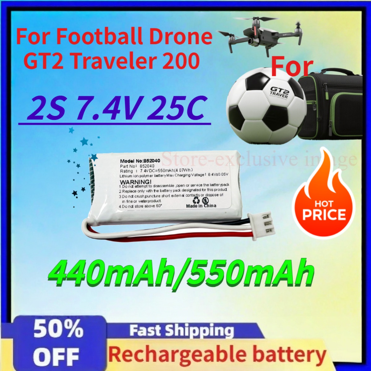 440mAh/550mAh 2S 7,4V 25C Lith – Xiaomi Travel Accessories Bewertung und Preis