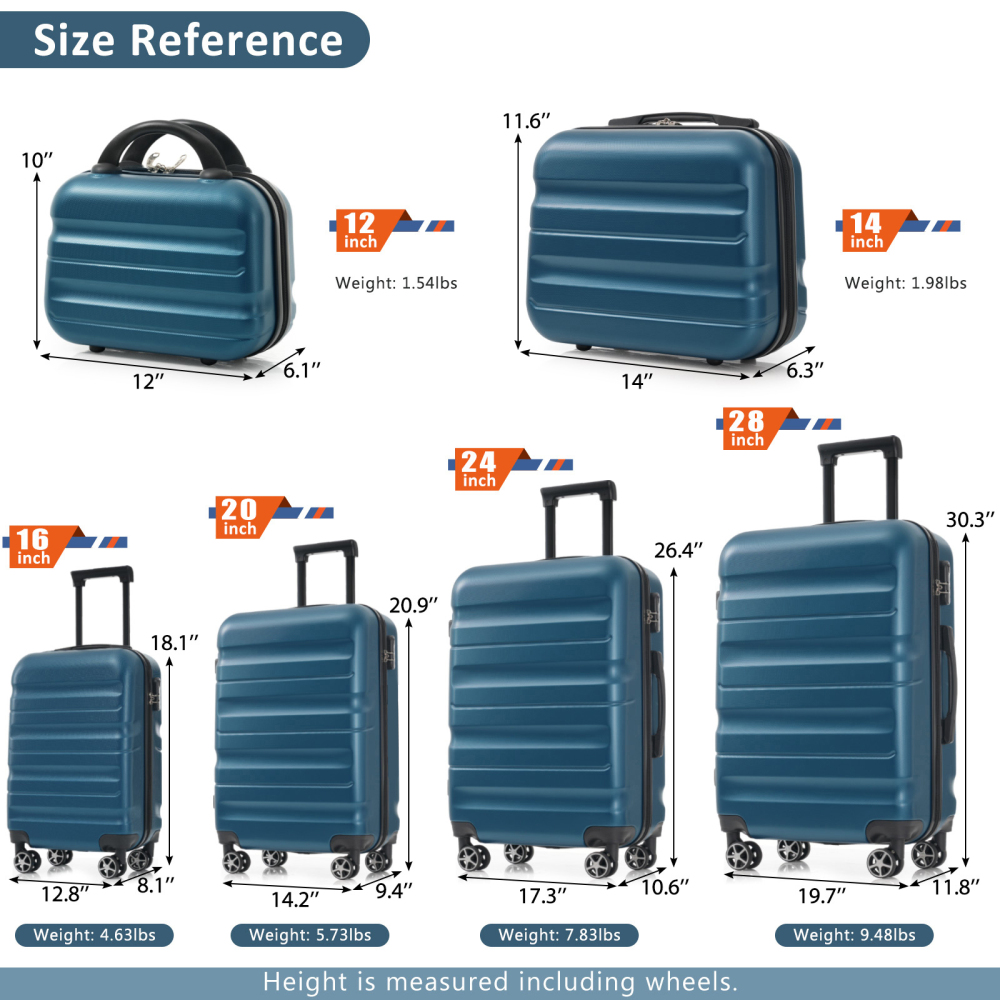 6-teiliges ABS-Hartschalen-Kof – Luggage Wheel Replacement Bewertung und Preis