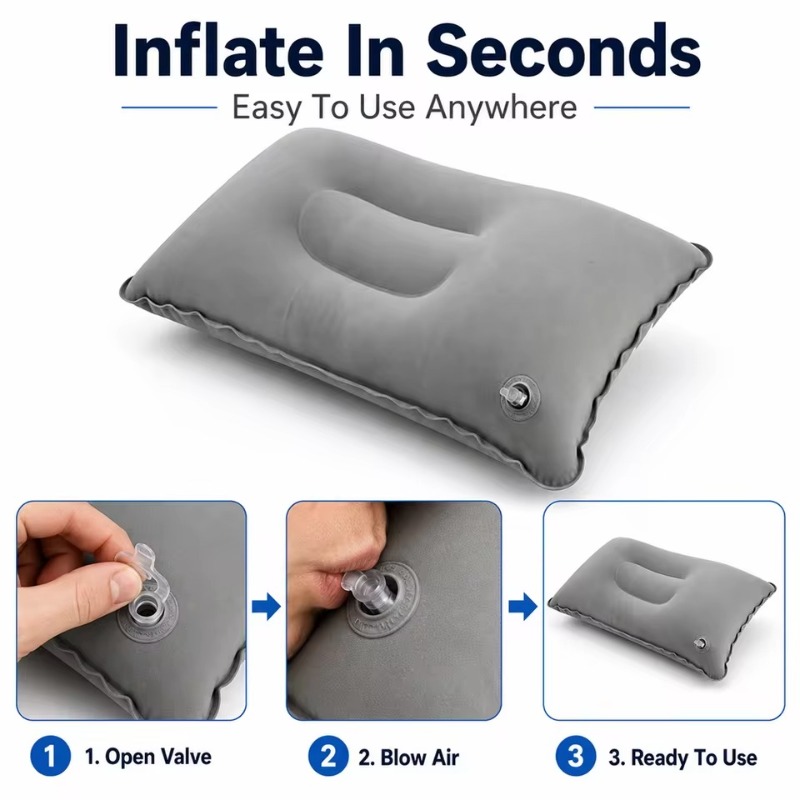 Tragbares, faltbares, aufblasb – Travel Pillow Inflatable Bewertung und Preis